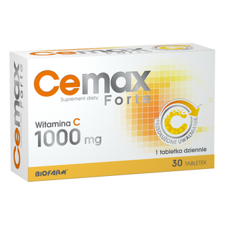 CeMax Forte, witamina C 1000 mg, 30 tabletek - zdjęcie produktu