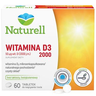 Naturell Witamina D3 2000, 60 tabletek do rozgryzania i żucia - zdjęcie produktu