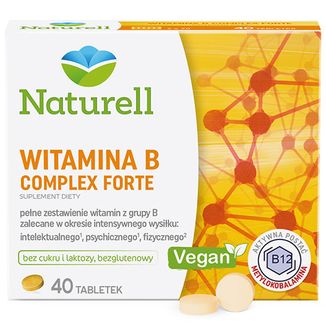 Naturell Witamina B Complex Forte, 40 tabletek USZKODZONE OPAKOWANIE Naturell Witamina B Complex Forte, 40 tabletek USZKODZONE OPAKOWANIE - zdjęcie produktu