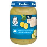 Gerber Obiadek, rybka z ziemniaczkami, cukinią i brokułami, po 6 miesiącu, 190 g - miniaturka zdjęcia produktu