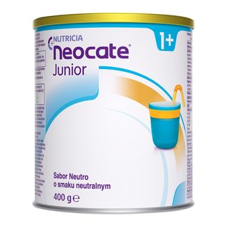 Neocate Junior, dla dzieci z alergią na białka mleka krowiego i złożoną nietolerancją białek pokarmowych, po 1 roku, smak neutralny, 400 g KRÓTKA DATA - zdjęcie produktu