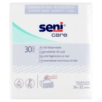 Seni Care, ręczniki higieniczne air-laid, 36 cm x 32 cm, 30 sztuk - zdjęcie produktu