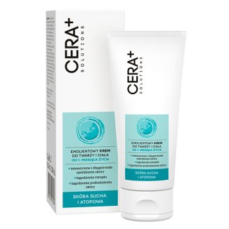 Cera+ Solutions, krem emolientowy do twarzy i ciała, od 1 miesiąca, 100 ml - zdjęcie produktu