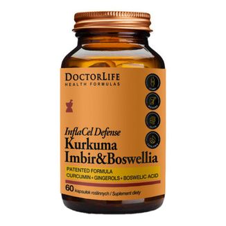 Doctor Life InflaCell Defense Kurkuma Imbir & Boswellia, 60 kapsułek roślinnych - zdjęcie produktu