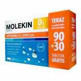 Molekin D3 2000 j.m., 90 tabletek + 30 tabletek gratis - miniaturka zdjęcia produktu