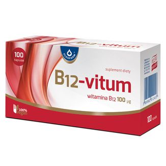 B12-Vitum, witamina B12 100 µg, 100 kapsułek USZKODZONE OPAKOWANIE - zdjęcie produktu