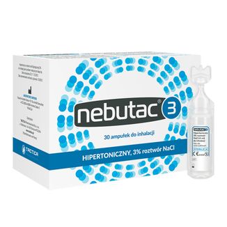 Nebutac 3, hipertoniczny roztwór do inhalacji 3% NaCl, 4 ml x 30 ampułek USZKODZONE OPAKOWANIE - zdjęcie produktu