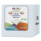 Akuku, podkłady higieniczne jednorazowe, 40 x 60 cm, 30 sztuk - miniaturka zdjęcia produktu