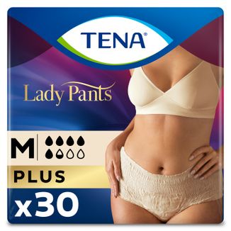 Tena Lady Pants Creme, majtki chłonne, rozmiar M, 75-105 cm, Plus, 30 sztuk - zdjęcie produktu