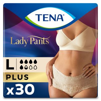 Tena Lady Pants Creme, majtki chłonne, rozmiar L, 95-130 cm, Plus, 30 sztuk - zdjęcie produktu