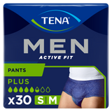 Tena Men Active Fit Pants, majtki chłonne, rozmiar S/M, 75-105 cm, Plus, 30 sztuk - miniaturka zdjęcia produktu