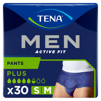Tena Men Active Fit Pants, majtki chłonne, rozmiar S/M, 75-105 cm, Plus, 30 sztuk - zdjęcie produktu