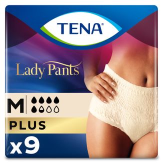 Tena Lady Pants Creme, majtki chłonne, rozmiar M, 75-105 cm, Plus, 9 sztuk - zdjęcie produktu