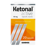 Ketonal Active 50 mg, 20 kapsułek twardych - miniaturka zdjęcia produktu
