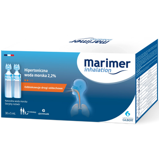 Marimer Inhalation, hipertoniczna woda morska 2,2% do nebulizacji od 1 roku, 5 ml x 30 ampułek USZKODZONE OPAKOWANIE - zdjęcie produktu