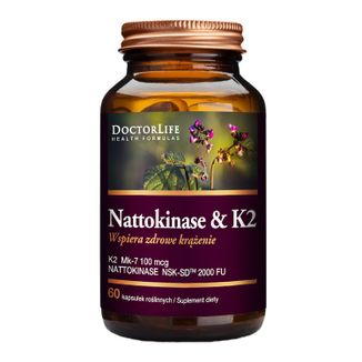 Doctor Life Nattokinase & K2, nattokinaza + witamina K, 60 kapsułek - zdjęcie produktu
