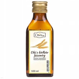 OlVita Olej z kiełków pszenicy, zimno tłoczony, nieoczyszczony, 100 ml - zdjęcie produktu