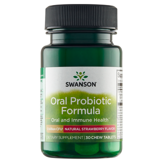 Swanson Oral Probiotic Formula, smak truskawkowy, 30 tabletek do ssania - zdjęcie produktu