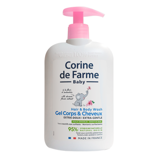 Corine de Farme Baby, delikatny żel do mycia ciała i włosów 2w1, od urodzenia, z ekstraktem z kwiatu migdałowca, 500 ml - zdjęcie produktu