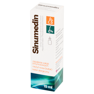 Sinumedin (1,5 mg + 2,5 mg)/ ml, aerozol do nosa, roztwór, 15 ml USZKODZONE OPAKOWANIE - zdjęcie produktu