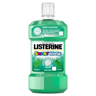 Listerine Smart Rinse, miętowy płyn do płukania jamy ustnej, od 6 roku życia, bez alkoholu, 250 ml - zdjęcie produktu