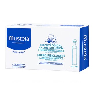 Mustela Bebe Enfant, NaCl 0,9%, sól fizjologiczna, 5 ml x 20 ampułek - zdjęcie produktu
