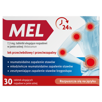 Mel 7,5 mg, 30 tabletek ulegających rozpadowi w jamie ustnej - zdjęcie produktu