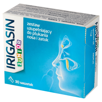 Irigasin Junior, zestaw uzupełniający do płukania nosa i zatok, 30 saszetek USZKODZONE OPAKOWANIE - zdjęcie produktu