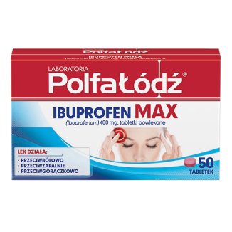 Laboratoria PolfaŁódź Ibuprofen Max 400 mg, 50 tabletek  - zdjęcie produktu