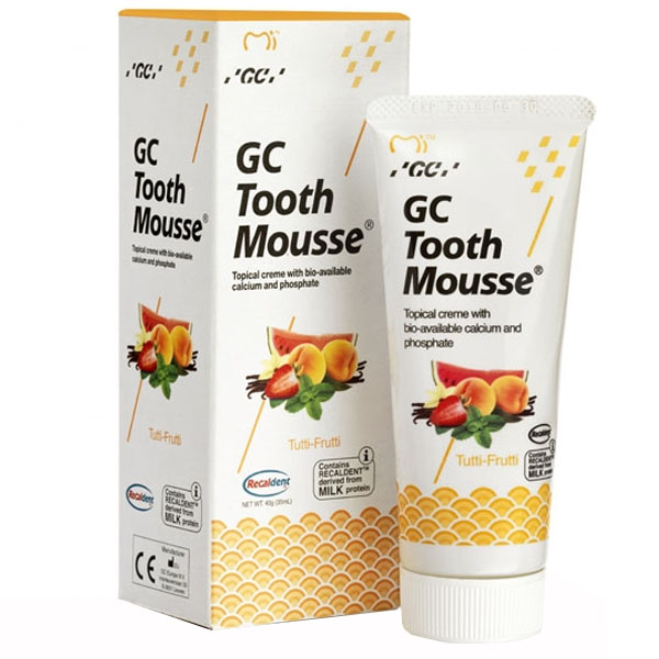 Nieznana GC Tooth Mousse, pasta do miejscowego stosowania, smak tutti-frutti, bez fluoru, 35 ml — Inhaltsstoffe und Bewertung