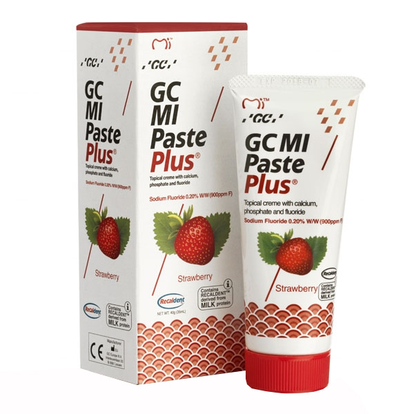 Nieznana GC MI Paste Plus, pasta do miejscowego stosowania, smak truskawkowy, 35 ml — Inhaltsstoffe und Bewertung