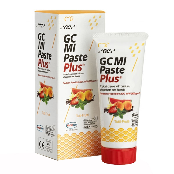Nieznana GC MI Paste Plus, pasta do miejscowego stosowania, smak tutti-frutti, 35 ml — Inhaltsstoffe und Bewertung
