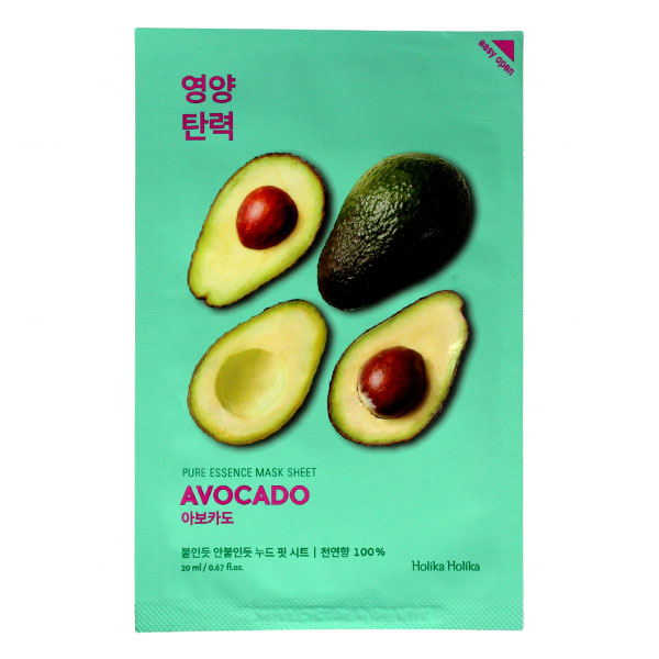 Holika Holika Holika Holika, Pure Essence Mask Sheet Avocado, maseczka na bawełnianej płachcie, 1 sztuka