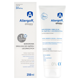 Allergoff Atopy, barierowa emulsja do kąpieli leczniczych, 250 ml Allergoff Atopy, barierowa emulsja do kąpieli leczniczych, 250 ml - zdjęcie produktu