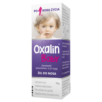 Oxalin Baby 0,25 mg/ g, żel do nosa dla dzieci od 1 roku, 10 g USZKODZONE OPAKOWANIE - zdjęcie produktu