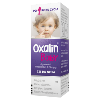 Oxalin Baby 0,25 mg/ g, żel do nosa dla dzieci od 1 roku, 10 g - zdjęcie produktu