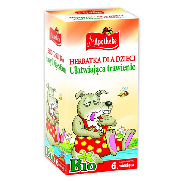 Nieznana Apotheke Koper Włoski, Melisa, Mięta Bio, herbatka dla dzieci powyżej 6 miesiąca, 1,5 g x 20 saszetek