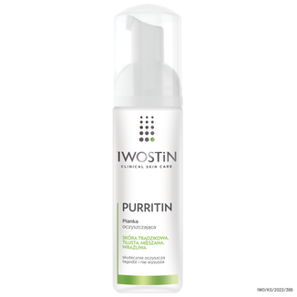 Iwostin Purritin, pianka oczyszczająca, skóra tłusta i trądzikowa, 165 ml - zdjęcie produktu