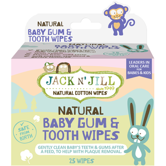 Jack N'Jill, chusteczki z ksylitolem do mycia dziąseł dla niemowląt, 25 sztuk - zdjęcie produktu