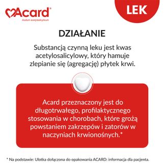 Acard 75 mg, 120 tabletek dojelitowych - 2 Acard 75 mg, 120 tabletek dojelitowych - 2 - zdjęcie produktu