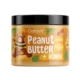 OstroVit Peanut Butter + Honey, krem orzechowy z miodem, 500 g - zdjęcie produktu
