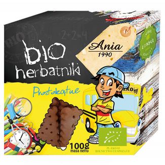 Ania Bio Herbatniki ekologiczne, prostokątne, 100 g - zdjęcie produktu