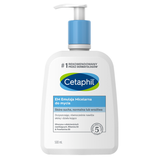 Cetaphil EM, emulsja micelarna do mycia skóry wrażliwej, dla całej rodziny, 500 ml - zdjęcie produktu