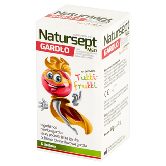 Natursept Med Gardło, lizaki, smak tutti frutti, powyżej 3 lat, 6 sztuk USZKODZONE OPAKOWANIE - zdjęcie produktu