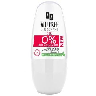 AA Deodorant Silk Alu Free, 0% Soli aluminium, roll-on, 50 ml - zdjęcie produktu