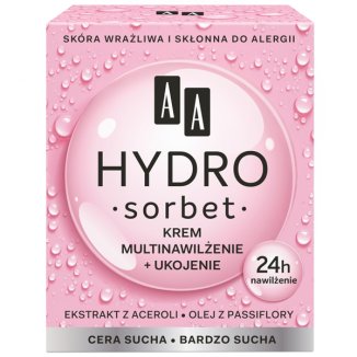 AA Hydro Sorbet, krem multinawilżenie + odżywienie, do cery suchej, 50 ml - 2 AA Hydro Sorbet, krem multinawilżenie + odżywienie, do cery suchej, 50 ml - 2 - zdjęcie produktu