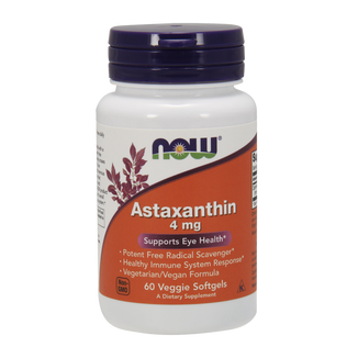 Now Foods Astaxanthin, astaksantyna 4 mg, 60 kapsułek wegetariańskich - zdjęcie produktu