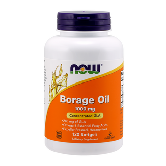 Now Foods Borage Oil 1000 mg, olej z nasion ogórecznika, 120 kapsułek - zdjęcie produktu