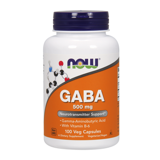 Now Foods GABA, kwas gamma aminomasłowy 500 mg, 100 kapsułek wegetariańskich - zdjęcie produktu
