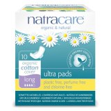 Natracare Ultra, podpaski higieniczne z bawełny ekologicznej, ze skrzydełkami, Long, 10 sztuk - miniaturka zdjęcia produktu